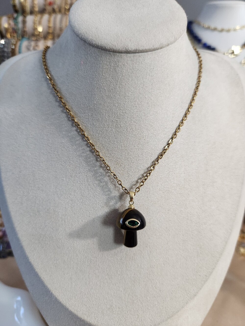 Tigers Eye Mushroom Necklace